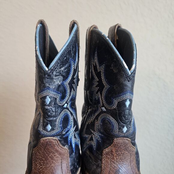 Ariat Tombstone Western Boots Youth Sz 3 Square Toe Leather 10012794 Earth Brown